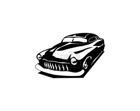 Téléchargez les illustrations : Noir 1949 mercure coupé voiture vecteur illustration graphique sur fond blanc. - en licence libre de droit