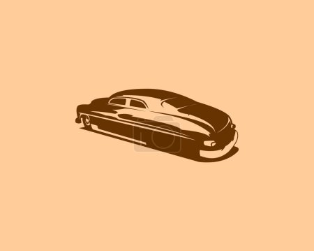 Ilustración de Silueta vintage coche mercurio coupé. Impresionante diseño simple vector de coche. aislado sobre un fondo blanco visto desde el costado. mejor para logotipos, insignias, emblemas. disponible en eps 10 - Imagen libre de derechos