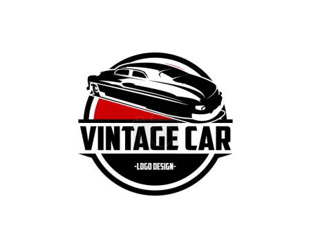 Téléchargez les illustrations : 1949 mercure coupé obsolète logo de voiture. isolé avec affichage du logo, insigne, emblème, icône, autocollant design, t-shirt. disponible en eps 10 - en licence libre de droit
