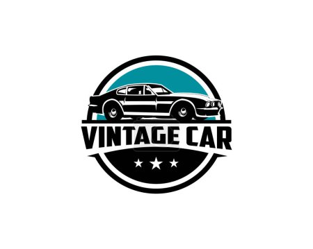 Ilustración de 1964 Aston Martin dbs. vector de coche premium. apoyado por un fondo blanco que aparece desde el lado con una vista impresionante del cielo azul. mejor para logotipos, insignias, emblemas, iconos, pegatinas de diseño, industria del automóvil vintage - Imagen libre de derechos