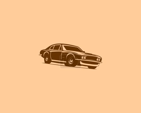Ilustración de Vintage 1964 dbs Aston Martin coche. incluyendo los mejores fondos vintage para logotipos, insignias, emblemas, iconos, pegatinas de diseño. - Imagen libre de derechos