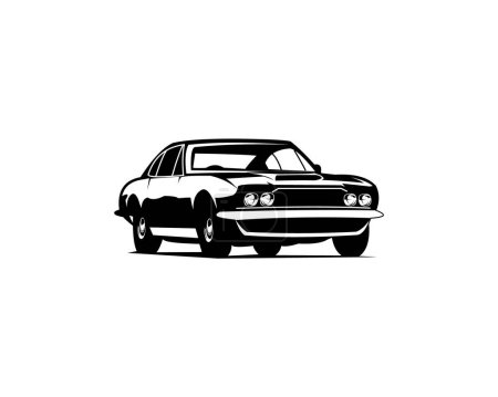 Ilustración de 1964 logo Aston Martin dbs. aislado sobre un fondo blanco visto desde el costado. mejor para insignias, emblemas, conceptos y la industria del automóvil. disponible en eps 10. - Imagen libre de derechos