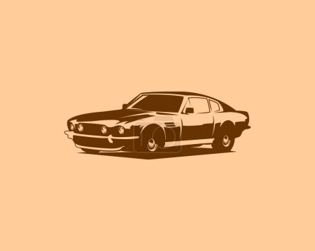 Ilustración de 1964 Aston Martin vintage super car. mejor para el logotipo, insignia, diseño del emblema. - Imagen libre de derechos