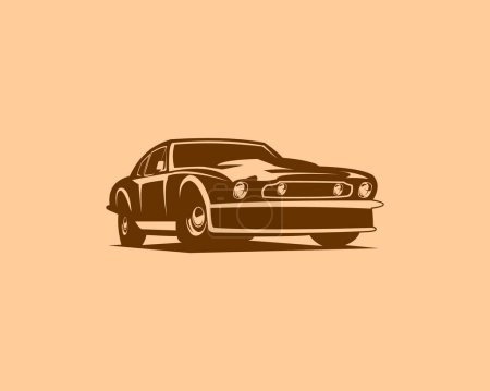 Téléchargez les illustrations : 1964 Aston Martin voiture logo isolé blanc vue de fond de côté. illustration vectorielle disponible en eps 10. - en licence libre de droit