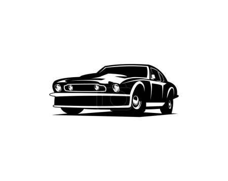 Téléchargez les illustrations : 1964 Aston Martin isolé blanc vue de côté arrière-plan. meilleur pour les logos, badges, emblèmes, icônes, disponibles en eps 10. - en licence libre de droit