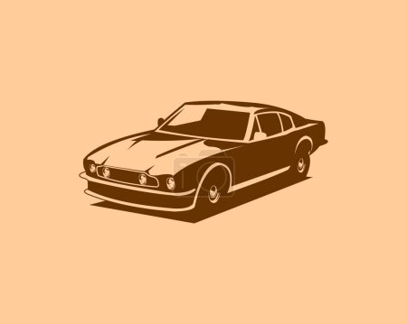 Ilustración de 1964 Logotipo de Aston Martin aislado en vista lateral de fondo blanco. mejor para insignias, emblemas, iconos. ilustración vectorial disponible en eps 10. - Imagen libre de derechos