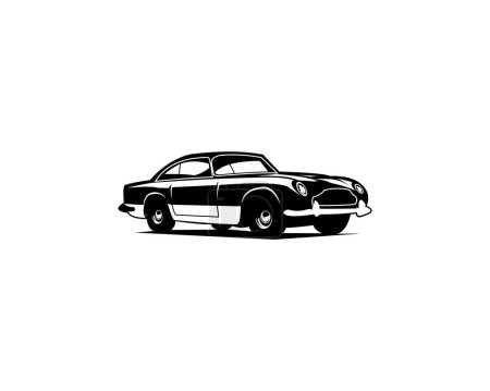 Aston 1964 silueta. vista de fondo blanco aislado desde el lado. Ideal para logotipos, insignias, emblemas, iconos, diseños de pegatinas, industria automotriz. disponible en eps 10.