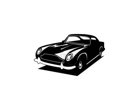 aston 1964. vektorsilhouette isoliert weißen hintergrund von der seite gezeigt. Am besten für Logos, Abzeichen, Embleme, Konzepte und die Automobilindustrie.