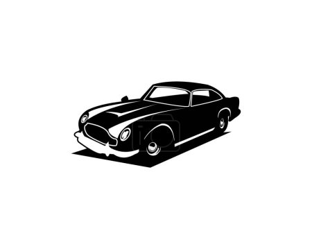 Ilustración de Vintage 1964 aston martin aislado sobre fondo blanco visto desde un lado. mejor para el logotipo, insignia, emblema, icono, diseño de pegatina. - Imagen libre de derechos