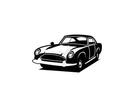 Ilustración de Clásica silueta Aston Martin Virage 1994. vista de fondo blanco aislado desde el lado. insignia del concepto del logotipo del vector, diseño de la etiqueta engomada, industria del coche. disponible en eps 10. - Imagen libre de derechos