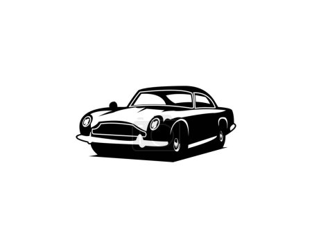 Ilustración de 1955 Aston Martin DB24 Saloon Retro Car. vista frontal con estilo, diseño de vectores de coches leyenda. vista de fondo blanco aislado desde el lado. mejor para logotipos, insignias, emblemas - Imagen libre de derechos