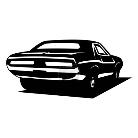 Téléchargez les illustrations : 1973 xb GT Ford falcon silhouette de voiture. apparaissent de côté avec un style élégant. design vectoriel premium. fond blanc isolé. Idéal pour logo, badge, emblème, icône, design autocollant. industrie automobile vintage - en licence libre de droit