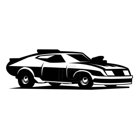 Téléchargez les illustrations : Voiture 1973 xb GT Ford faucon isolé sur fond blanc vue de côté. illustration vectorielle disponible en eps 10. meilleur pour l'industrie automobile, logos, badges, emblèmes et icônes. - en licence libre de droit