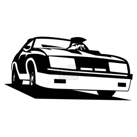 Téléchargez les illustrations : 1973 Ford eagle GT logo silhouette. conception de voiture vectorielle premium. meilleur pour l'industrie du transport automobile. disponible en eps 10. - en licence libre de droit