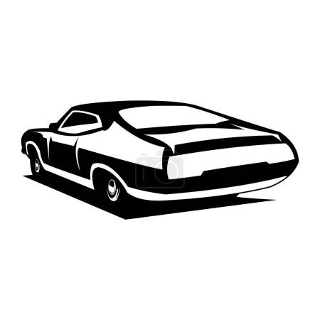 Téléchargez les illustrations : 1973 Ford voiture silhouette logo insigne emblème vecteur isolé - en licence libre de droit