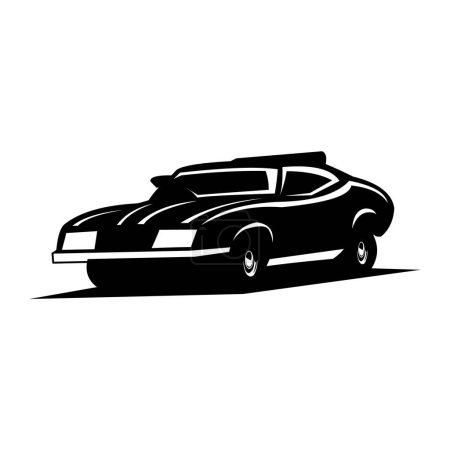  Oldtimer 1973 Ford cartua isoliert auf weißem Hintergrund. Am besten für Logos, Abzeichen, Aufkleber, Symbole. Vektor-Abbildung in Folge 10 verfügbar.