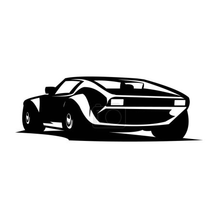 Logo de la voiture 1976 Lotus Spirit voiture - illustration vectorielle, conception de l'emblème sur fond blanc
