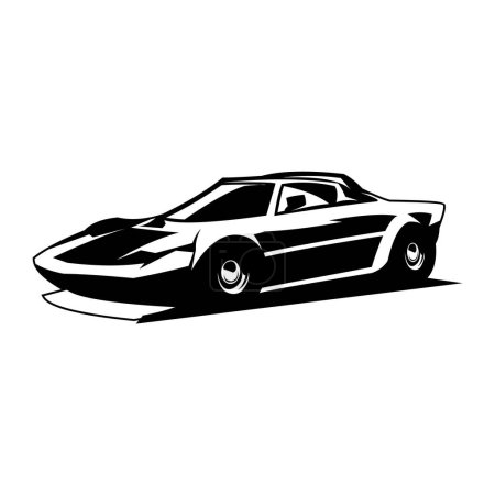 logo de voiture 1976 Lotus voiture esprit. fond blanc isolé. meilleur pour badge, emblème, icône, conception d'autocollants. disponible en eps 10
