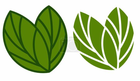 Illustration for Set green leave for eco symbol, icon, print - Royalty Free Image