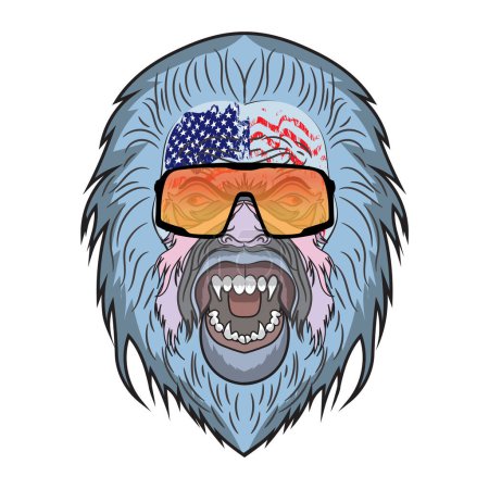 Illustration for The Yeti is an ape-like creature purported to inhabit the Himalayan mountain range in Asia. In western popular culture, the creature is commonly referred to as the Abominable Snowman. - Royalty Free Image
