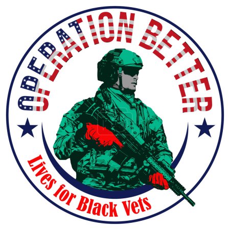 Téléchargez les illustrations : Soldat avec un fusil et un drapeau des États-Unis d'Amérique - en licence libre de droit