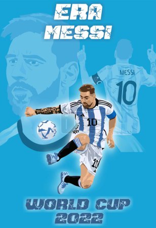 Illustration for Messi Lionel Messi World Cup 2022 Qatar - Royalty Free Image