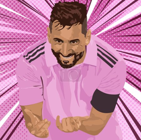 Ilustración de Hombre araña Lionel Messi Inter Miami - Imagen libre de derechos