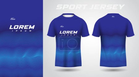 Téléchargez les illustrations : Chemise bleue design maillot sport - en licence libre de droit