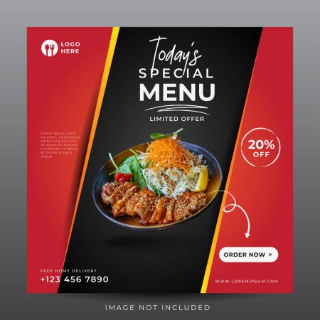 food menu banner for social media template