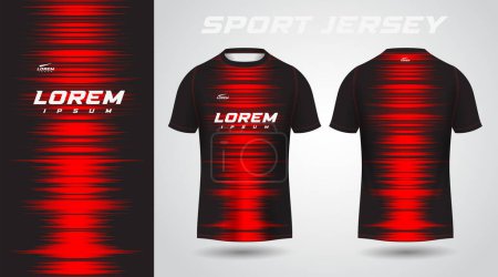 Illustration for Red black t-shirt sport jersey design - Royalty Free Image