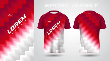 Ilustración de Camiseta blanca roja diseño de jersey deportivo - Imagen libre de derechos