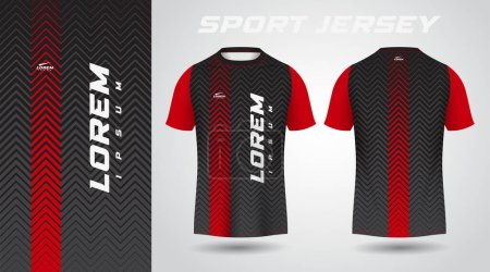 camiseta negra roja diseño de jersey deportivo