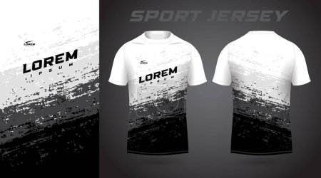 Téléchargez les illustrations : T-shirt noir blanc sport jersey design - en licence libre de droit