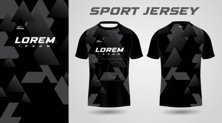 Téléchargez les illustrations : T-shirt noir design maillot sport - en licence libre de droit