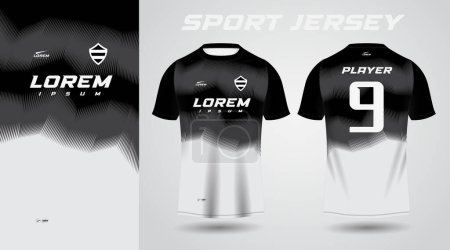 schwarzes weißes Hemd Sport Jersey Design