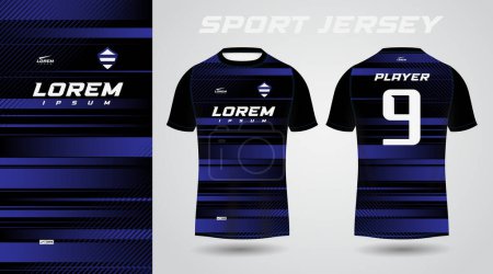 Illustration for Black blue t-shirt sport jersey design - Royalty Free Image