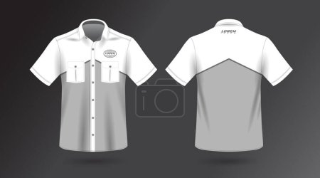 Illustration for Short sleeve work shirt design vector mockup template - Royalty Free Image