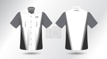 Illustration for Short sleeve work shirt design vector mockup template - Royalty Free Image