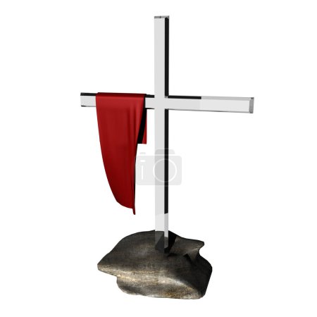 Photo for Sacrifice Cross of Jesus with Robe - Royalty Free Image