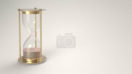 Téléchargez les photos : Hourglass Times Up avec Beije fond - en image libre de droit