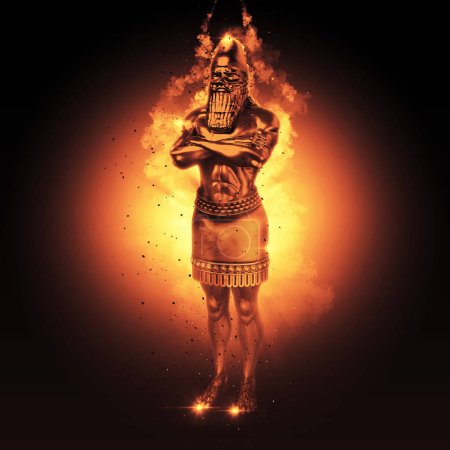 König Nebukadnezars Traumstatue (Daniels Prophezeiungen) 3D-Illustration