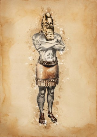 Statue de rêve du roi Nabuchodonosor (prophéties de Daniel) Illustration de design antique
