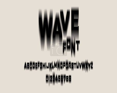 Ilustración de Juego de fuentes Wave en formato vectorial - Imagen libre de derechos