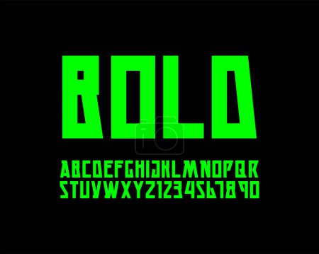 Illustration for Squarish Bold designer font set in vector format - Royalty Free Image