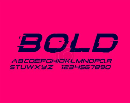 Glitch Futuristic Bold designer font set in vector format