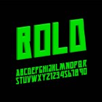 Bold designer font set in vector format
