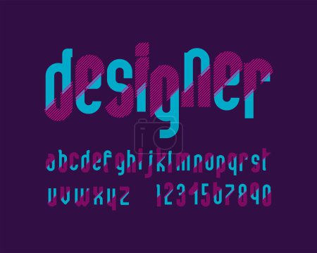 Ilustración de Duo pattern designer font set in vector format - Imagen libre de derechos