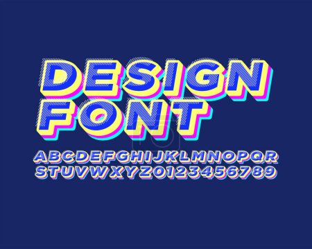 Illustration for 3D Bold type set design with special effect overlapping - Royalty Free Image