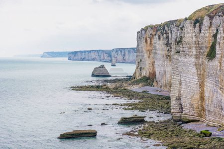 Photo for Scenic view of the white cliffs coastline at Etretat in Normandy, France - Royalty Free Image