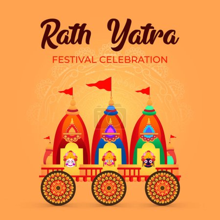 Lord Jagannath, Balabhadra und Subhadra werden auf Rath Yatra gefeiert.